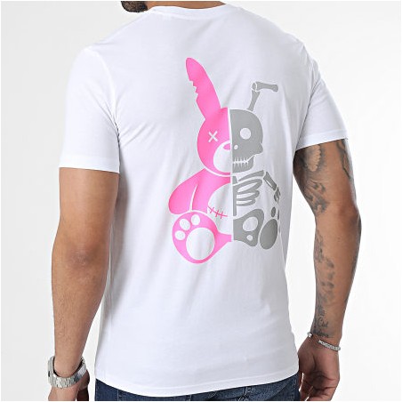 Sale Môme Tee Shirt Skeleton Lapin Blanc/Rose